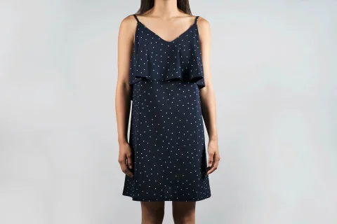 Navy polka dot dress